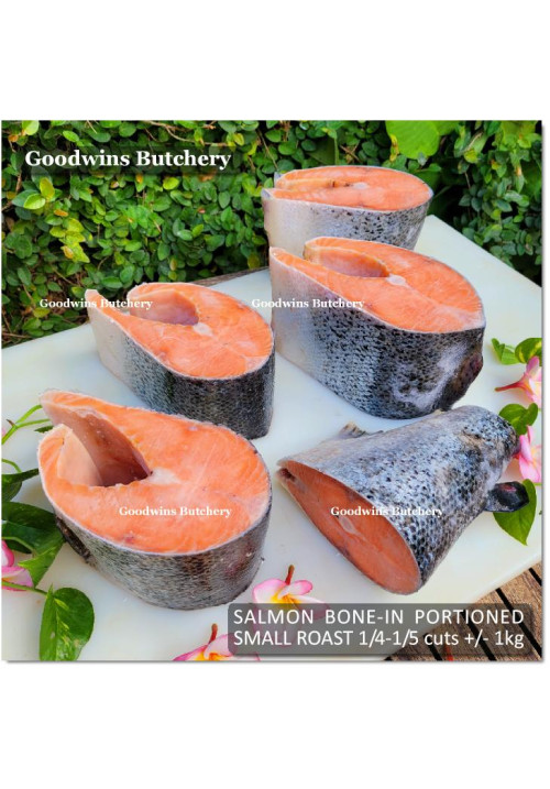Salmon frozen bone-in Norway / Chile / Tasmania ROAST 1/5 CUTS +/- 1kg/pc (price/kg)